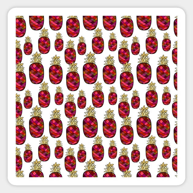 Pineapple Pattern Sticker by FoodPatterns